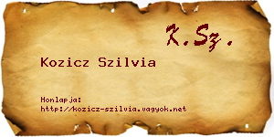 Kozicz Szilvia névjegykártya