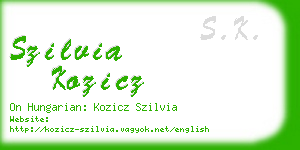 szilvia kozicz business card